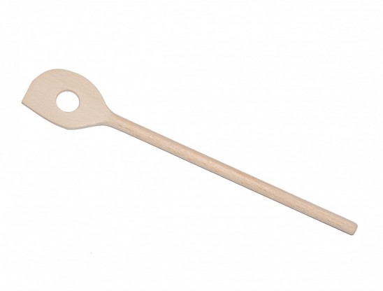 Pointed mixing spoon with hole / flat